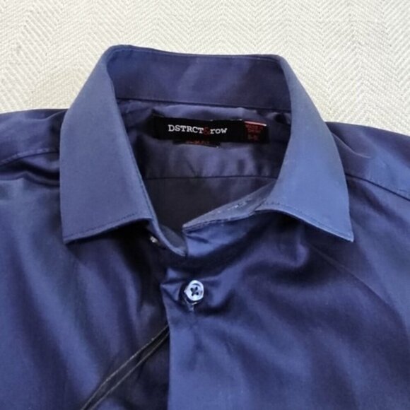 District & Row Slim Fit Button Front Shirt Men's Size Small in Navy Blue NWT! - Picture 7 of 13